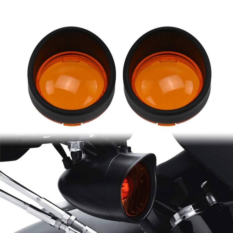 HDBUBALUS Motorrad ABS Visier Stil Blinker Linse Blinker Blenden Abdeckung für Harley Custom Cruiser #3 von HDBUBALUS