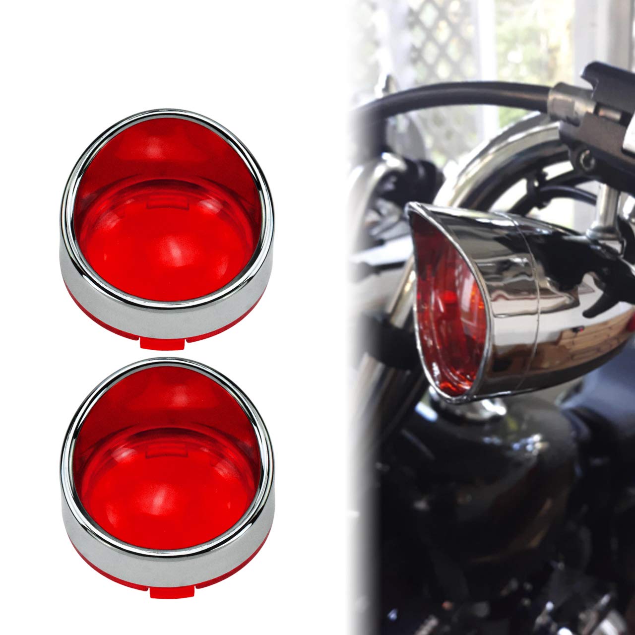 HDBUBALUS Motorrad ABS Visier Stil Blinker Linse Blinker Blenden Abdeckung für Harley Custom Cruiser #5 von HDBUBALUS