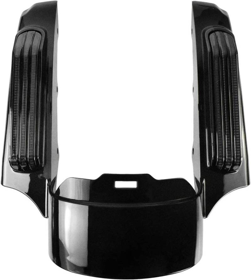 HDBUBALUS Motorrad-Heckfenderblende, LED-Licht, passend für Harley Touring Road Glide Street Glide Electra Glide Road King Ultra Limited 2014–2023 Glanz schwarz von HDBUBALUS