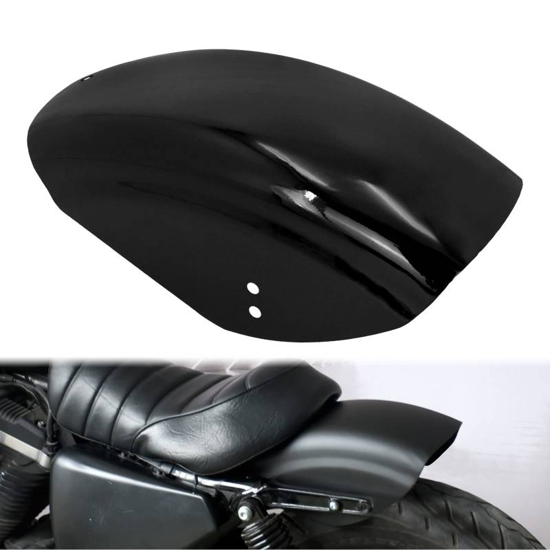 HDBUBALUS Motorrad Hintere Kotflügel 7" Flat Fender Kurz Schutzblech Kompatibel mit Harley Sportster Iron 883 1200 72 Bright Black von HDBUBALUS