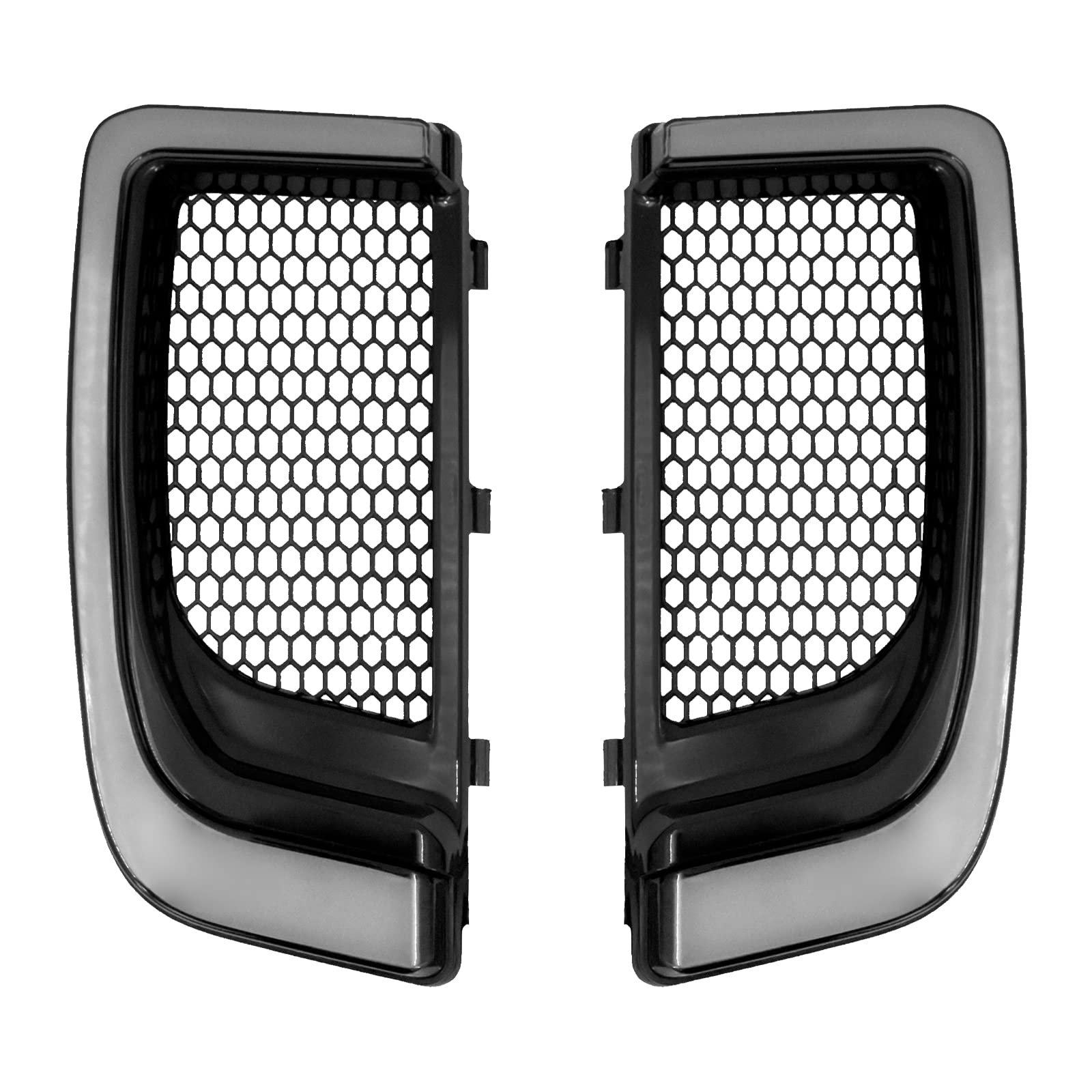 HDBUBALUS Motorrad-LED-Verkleidung für untere Grills, Blinker, Kontrollleuchte, passend für Harley FLHTCU, FLHTK, FLHTKSE, FLTRU, FLTRK, FLHXSE, FLHTCUTG 2014–2020, Schwarz von HDBUBALUS