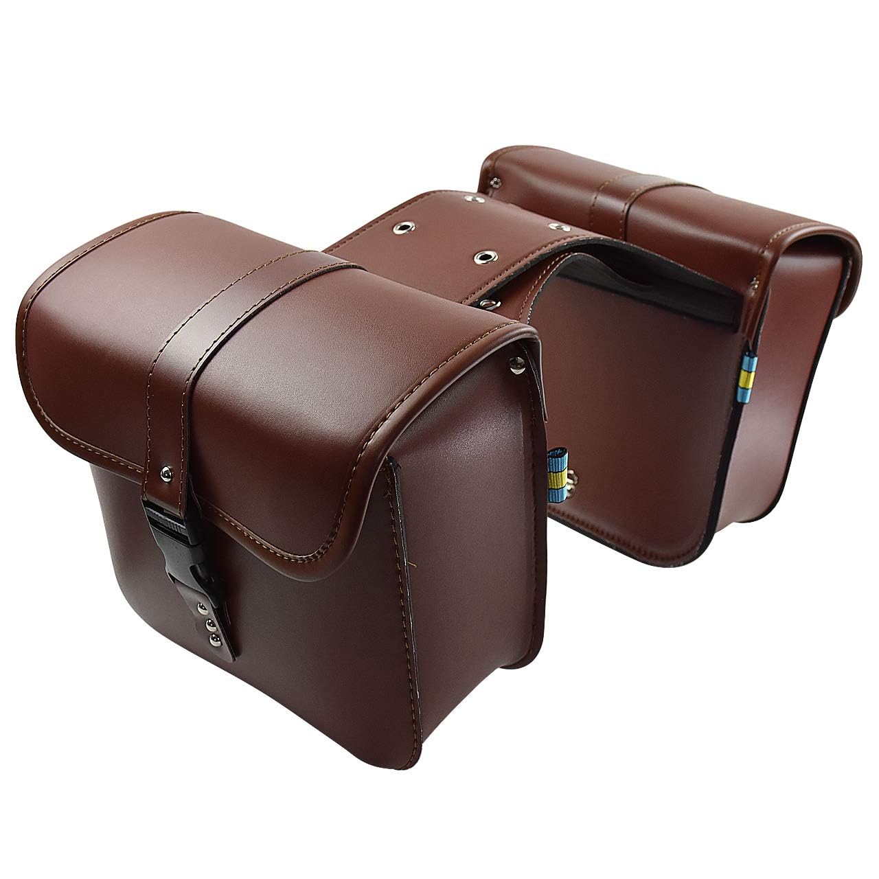 HDBUBALUS Motorrad-Satteltaschen Leder Werkzeugtasche Seitentasche Fit für Harley Yamaha Kawasaki Suzuki Indianerbraun von HDBUBALUS