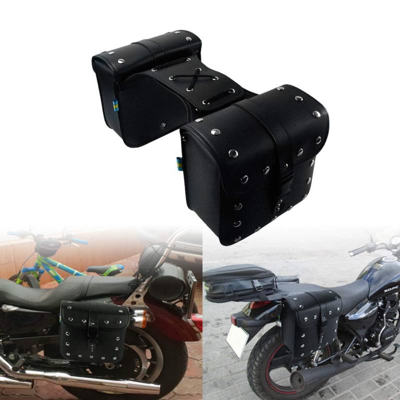 HDBUBALUS Motorrad-Satteltaschen Universal für Harley Yamaha Honda Kawasaki Suzuki Indian Ducati BMW schwarz von HDBUBALUS