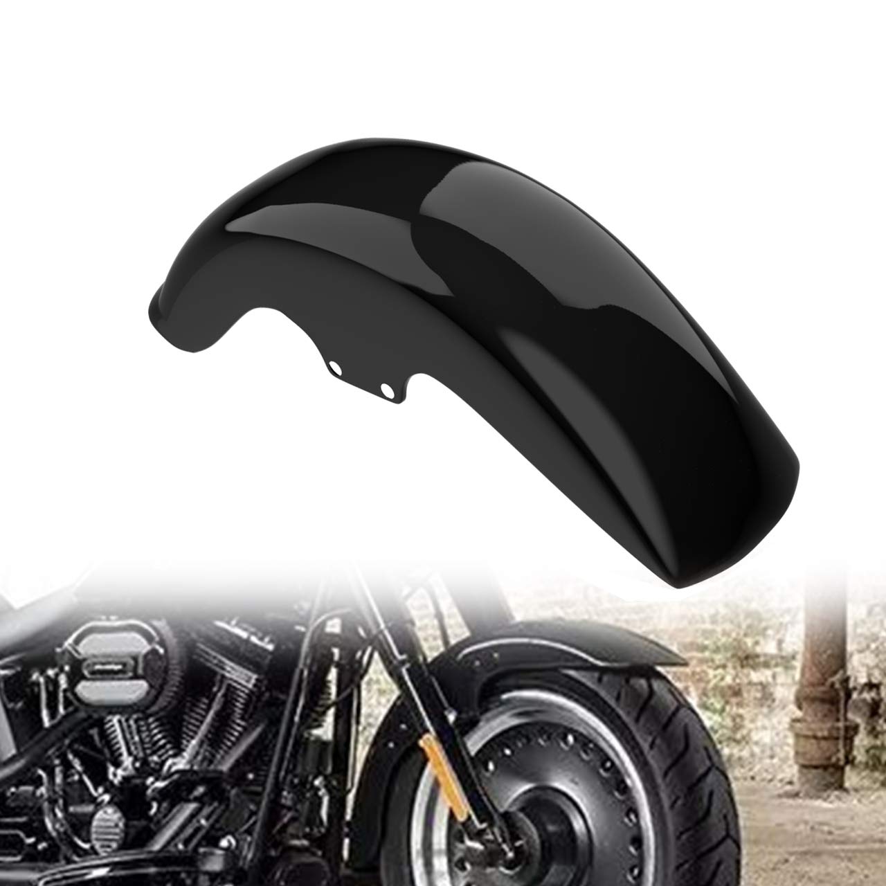 HDBUBALUS Motorrad Schutzblech vorne für Harley Softail Fatboy 2006–2017 schwarz glänzend von HDBUBALUS