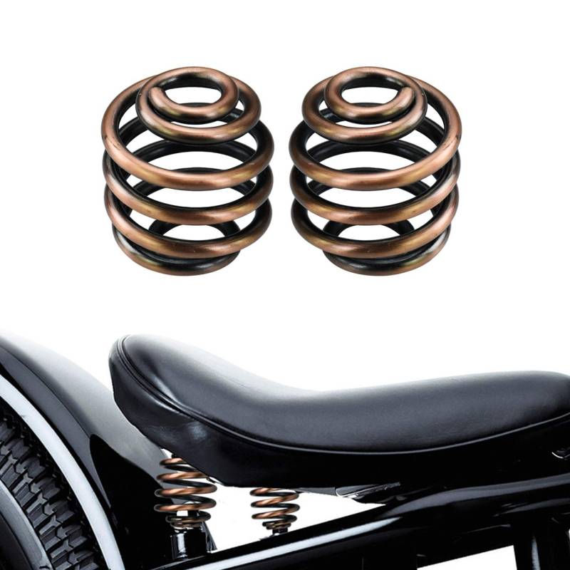 HDBUBALUS Motorrad-Solo-Sitzfedern, 5,1 cm, Federhalterungs-Set, passend für Harley Sportster Softail XL 883 1200 Dyna Fatboy Bobber, Bronze, 1 Paar von HDBUBALUS