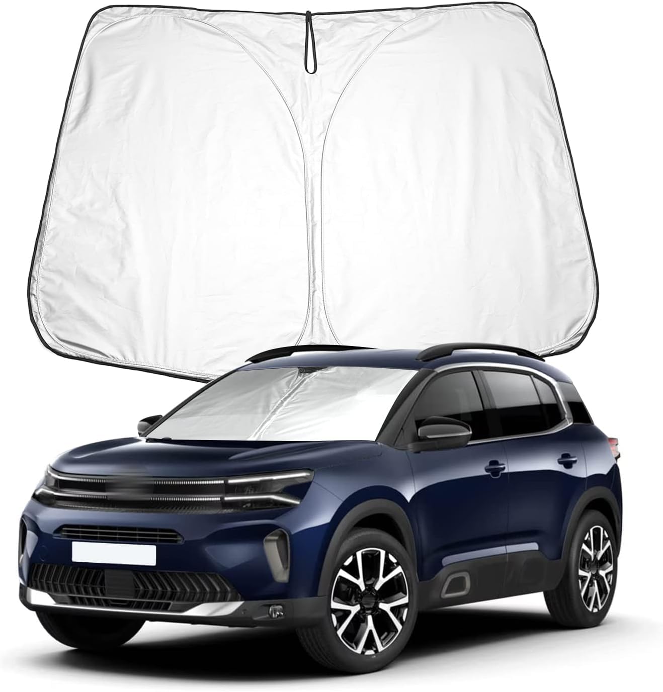 Auto Sonnenschutz, für Citroën C5 Aircross SUV 2018-2023 UV-Schutz Faltbar Auto Sonnenblende Frontscheibenabdeckung Innen Autozubehör von HDDSAI