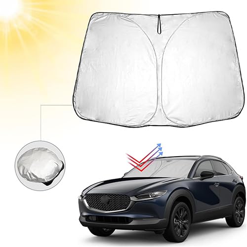 Auto Sonnenschutz, für Mazda CX-30 2019-2024 UV-Schutz Faltbar Auto Sonnenblende Frontscheibenabdeckung Innen Autozubehör von HDDSAI