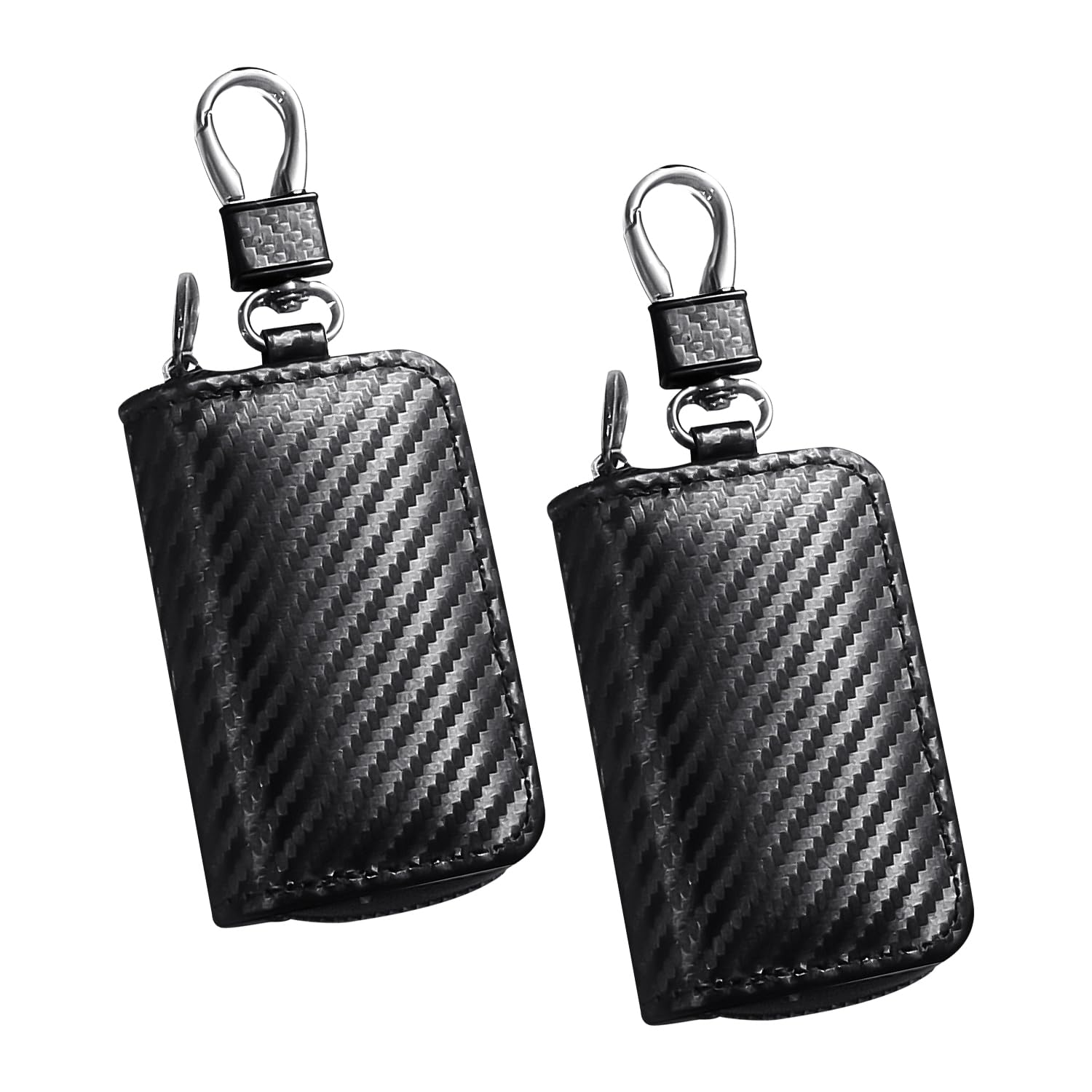 2 Stück schwarze Schlüsseltasche, Schlüsselsignal-Abschirmungstasche, Schlüsselschutztasche, tragbare Tasche, Multifunktionstasche, modische Schlüsseltasche, praktisches Zubehör, Leder-Schlüsseltasche von HDGSAFD