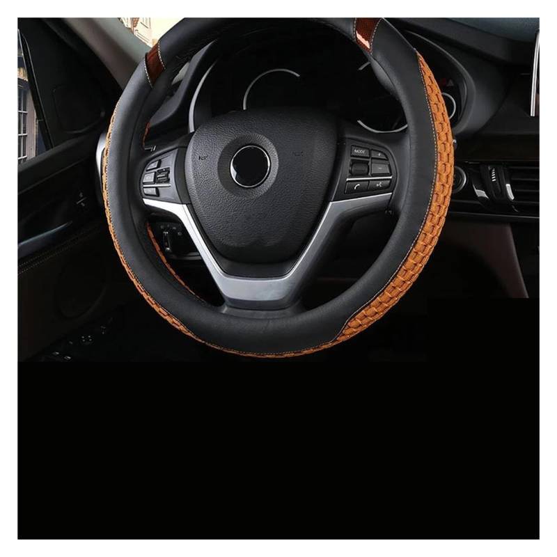 Lenkradschutz Abdeckung Für RVA4 Für Toyota Universal 38 cm Auto Auto Lenkrad Abdeckung Sommer EIS Seide Anti-Slip Lenkung Abdeckungen Anti-Rutsch Lenkradabdeckung(Black Orange) von HDHCSCAGH