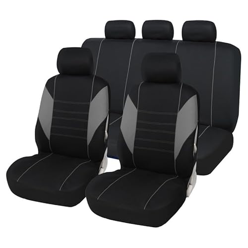 Auto Sitzbezüge für Peugeot 5008(5seats) 2017-2025, Auto Sitzschoner Autositzbezüge Sicher Sitze Abdeckung Zubehör,Black and Gray von HDJYCZM