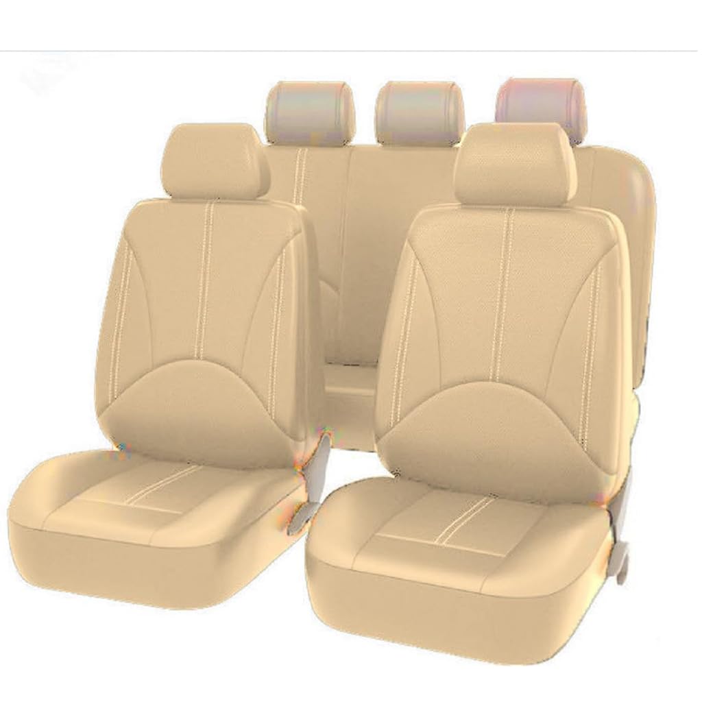 HDJYCZM Leder Autositzbezüge Komplettset für Acura CDX 2016-2025, Autositzbezüge Sitzbezug aus PU-Leder Komplett Zubehör,C-Beige von HDJYCZM