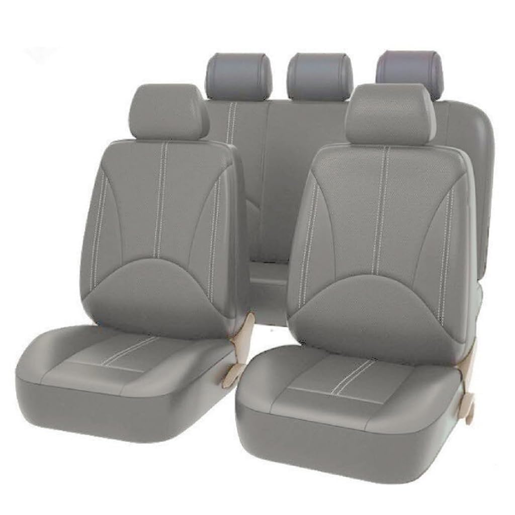 HDJYCZM Leder Autositzbezüge Komplettset für Acura MDX 2007-2013, Autositzbezüge Sitzbezug aus PU-Leder Komplett Zubehör,B-Grey von HDJYCZM