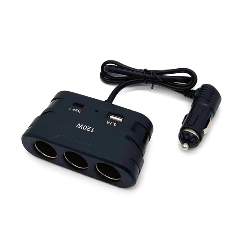 HDOYTXXM 120 W Leichterer Steckdosen Splitter Adapter 2 USB + 1 USB C PD Anschluss 12 V 24 V 3 Steckdosen Auto LKW Marine Ladeadapter von HDOYTXXM