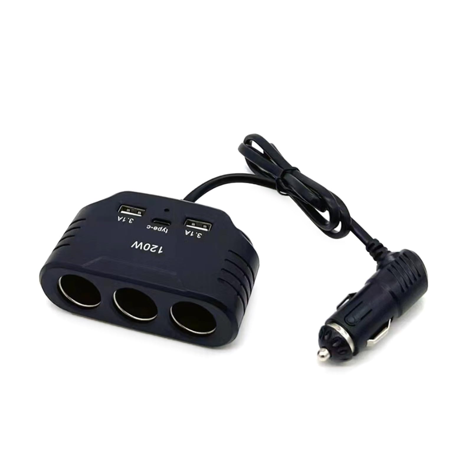 HDOYTXXM USB Ladeverlängerungskabel 120 W Leichterer Steckdosen Splitter Adapter Netzstecker Splitter 2 USB + 1 USB C PD Anschluss von HDOYTXXM