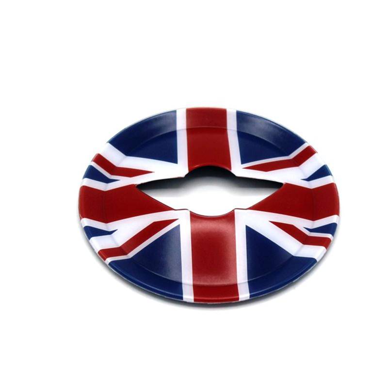 Blau / Rot Union Jack UK Flagge ABS Aufkleber Abdeckung Zierkappe für Mini Cooper ONE S JCW R55 Clubman 2010-2016 von HDX