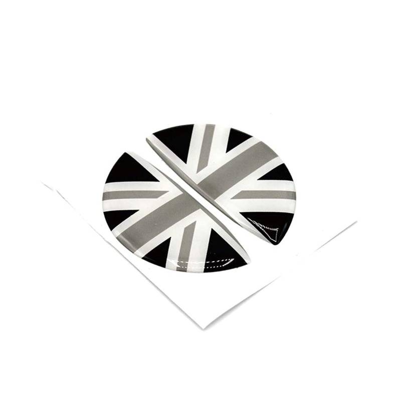 Grau / Schwarz Union Jack UK Flag ABS Aufkleber Abdeckung Zierkappe für Mini Cooper ONE S JCW F-Serie F55 Hardtop F56 Hatchback F57 Cabrio 2016+ (Aufbewahrungsbox Griff) von HDX