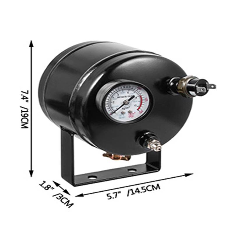 HEALBYBLE 3/4 Trompeten 12 V Lufthorn Zughörner Kit 135/150 DB Laut Max 150 PSI Arbeitsdruck for LKW Autos SUV Bootstraktoren,Hohe Haltbarkeit(135DB 2L 3 Trumpets-01) von HEALBYBLE