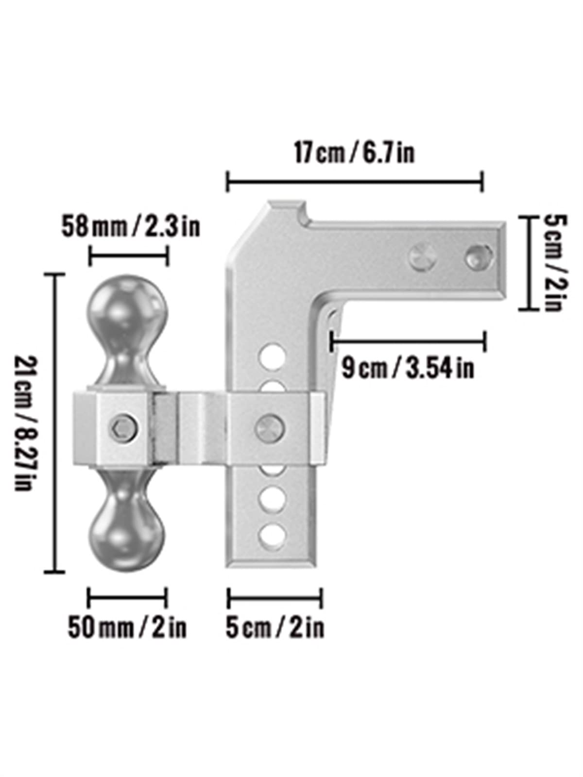 HEALBYBLE Verstellbare Anhängerkupplung passend for 2-Zoll-Empfänger 4-Zoll-Drop-Ball-Mount-Anhängerkupplung 12500 LBS Anhängelast for die meisten gängigen Anforderungen,Hohe Haltbarkeit(Rojo) von HEALBYBLE