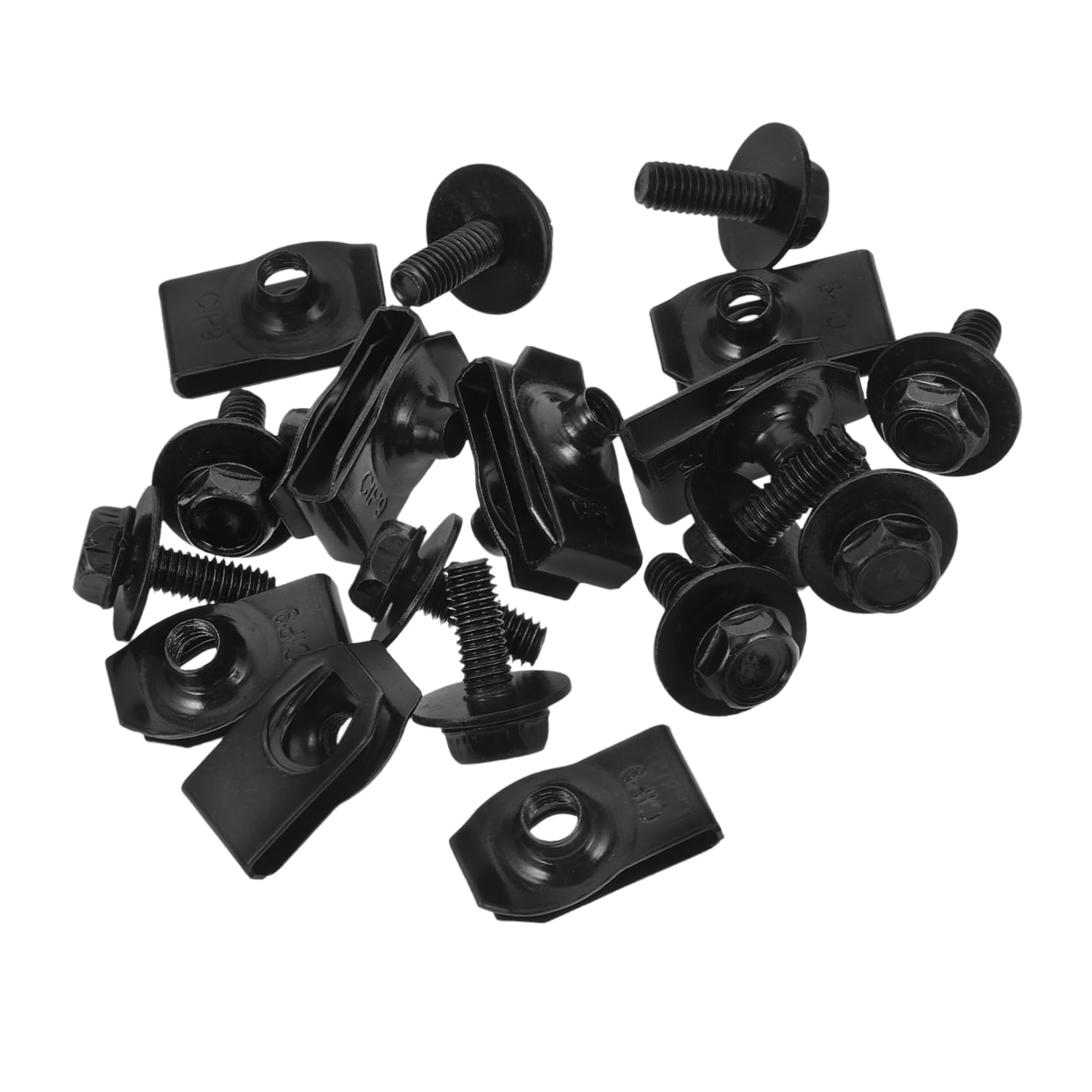 HEALLILY 20 Stück Autoschrauben und Befestigungselemente aus Metall Sie geben Clips EIN Schraubklemmen Kfz-U-Clips Kfz-Clips Clip-Muttern Nuss-Clips Befestigungsmaterial Black von HEALLILY