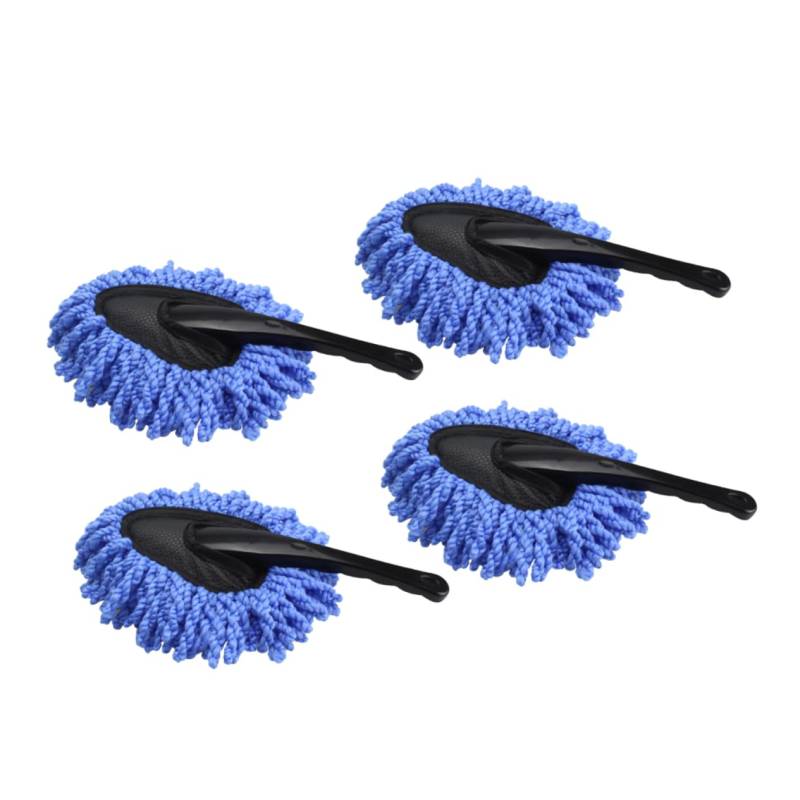 HEALLILY 4 Stück Auto Wachsbürste Auto Staubwedel Nanofaser-Auto-armaturenbrett-staubtuch Auto Reinigungsmittel Autostaubbürste Blue von HEALLILY