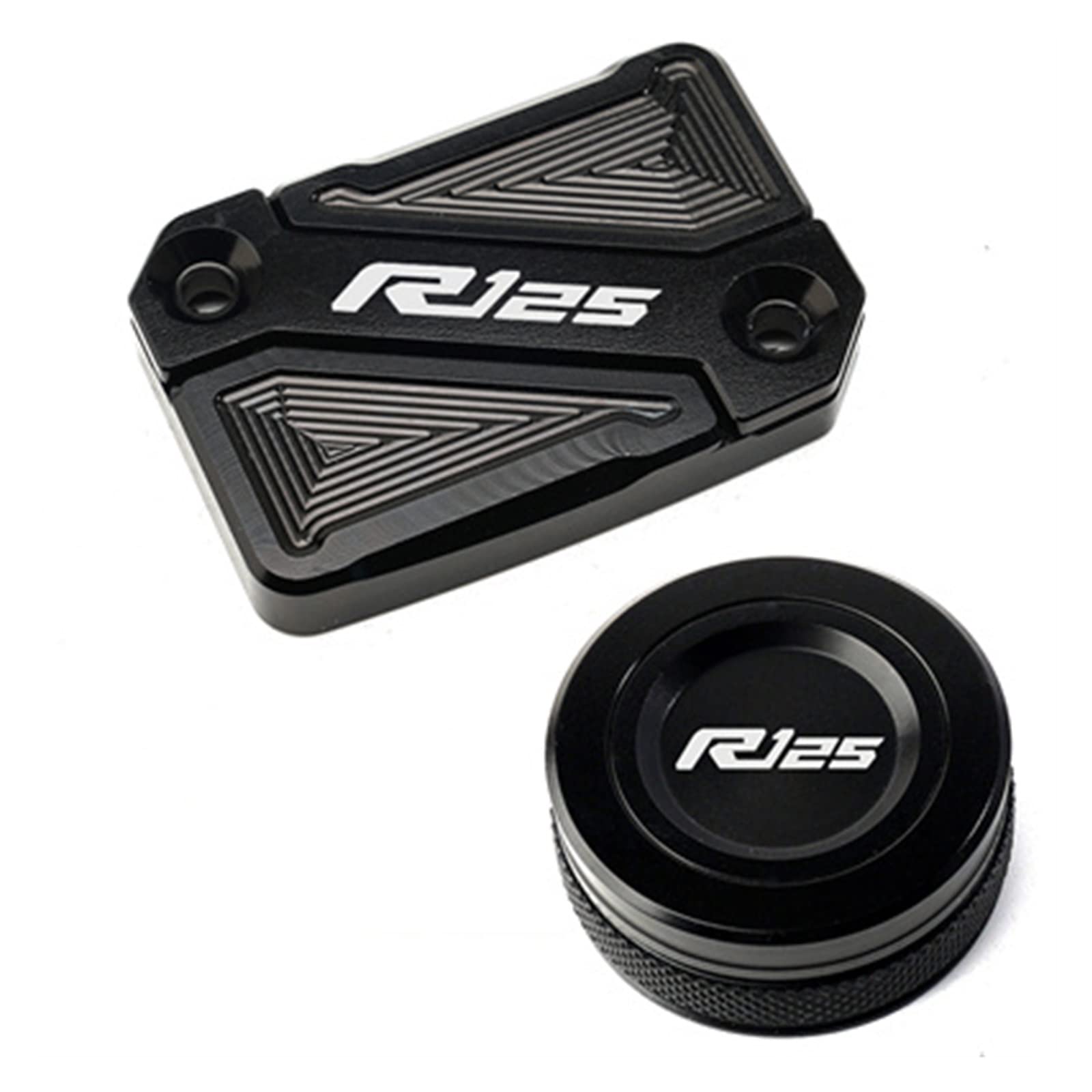 Deckel für Bremsflüssigkeitsbehälter Für YZF R125 YZFR125 2008-2023 Motorrad CNC Zylinder Abdeckung Vorne Hinten Brems Flüssigkeit Reservoir Kappe Öl Einfülldeckel YZF-R125 (Color : D) von HEARSO