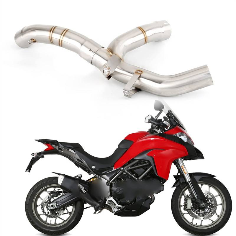 HEATE Escape Decat Rohr Motorrad Auspuff Verbindungsrohr Katalysator Löschen Rohr Für Ducati Multistrada 950 / S 2017 2018 2019 2020 2021 MTS950 MTS 950 Zubehör von HEATE