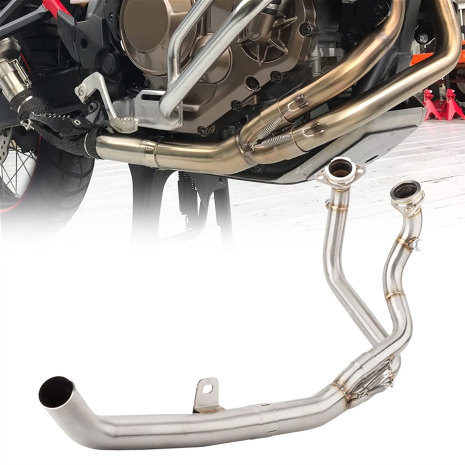 Komplette Auspuffanlage Slip On Crf 1100 Vorderauspuff Mittelrohr Für Honda Crf1100 Crf1100L Africa Twin Exhausts 2020 2021 2022 Zubehör (Color : Original Muffler) von HEATE