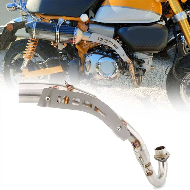 Zubehör Für Honda Monkey 2019 2020 2021 2022 Monkey 125 Escape Decat Pipe Slip-on Motorrad Auspuff Header Link Pipe Zubehör von HEATE