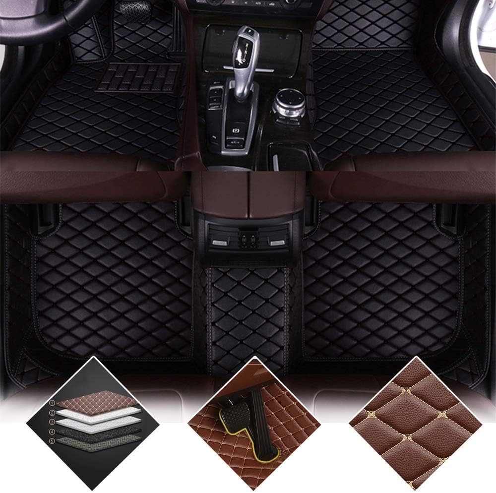 Auto Benutzerdefinierte Fußmatten für Mercedes-Benz CLA 2014-2019, PU Leder Bodenmatten, Wasserdicht Fussmatten, Anti Rutsch Tragen Automatten, linkes Ruder,All Black von HEAU