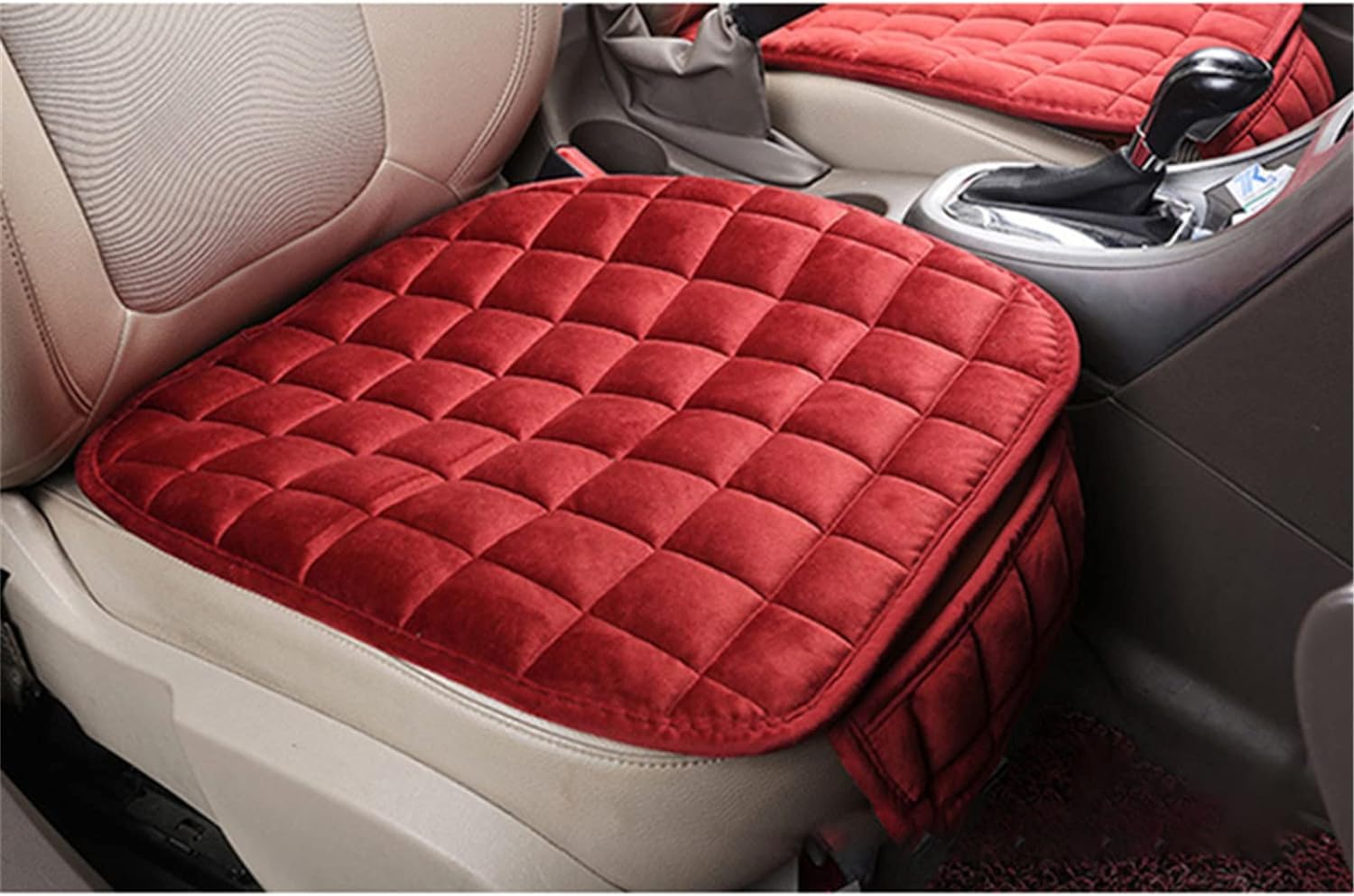 HEAU Autositzkissen für Jaguar S-Type 2000-2023, Schmerzlinderung Sitzkissen, Atmungsaktiv Soft Kissen, Ausgezeichneten Sitzkomfort, Viskoelastisches Sitzpolster,Red-1-PCS(Front) von HEAU