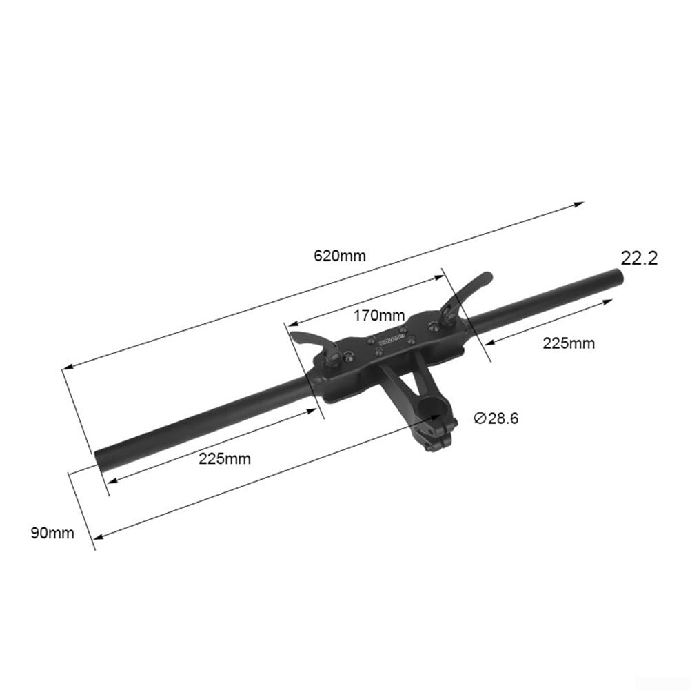 HEBEOT Fahrradlenker, zusammenklappbar, für Fahrräder, zusammenklappbar, integrierter Lenker, Aluminiumlegierung, Mountainbike, Klapplenker von HEBEOT