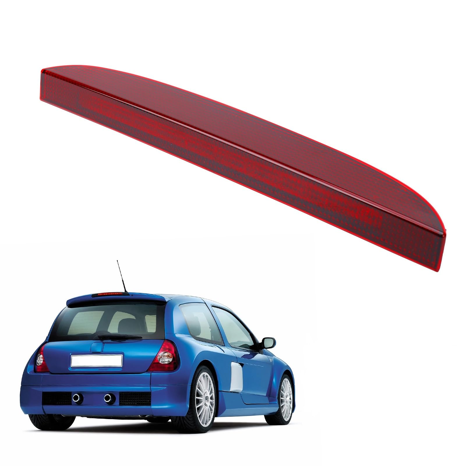 HEBERUCK Dritte Bremsleuchte für Clio II, Rote Linse Rot LED Hintere Hochstandsbremsleuchte, Automotive hohe Bremsleuchte für Clio Mk III Hatchback/Box 2005-, 7700410753 von HEBERUCK