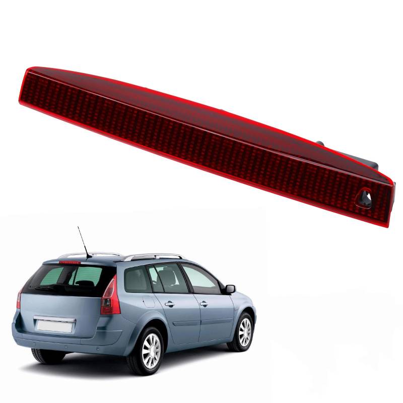 HEBERUCK Dritte Bremsleuchte für Megane MK2, Rote Linse Rot LED Hintere Hochstandsbremsleuchte, Automotive hohe Bremsleuchte für 5-door Estate/Grandtour (KM0/1_), 8200175538 von HEBERUCK