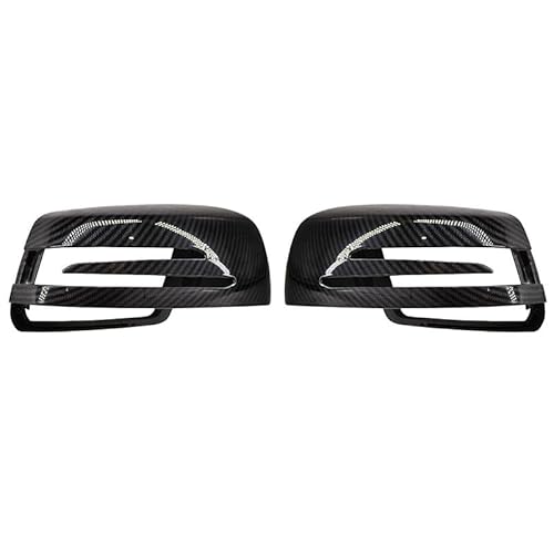 Spiegelkappen für Mercedes Benz, Carbon-Korn Seitenrückspiegelkappe Seitenspiegel-Abdeckkappe für Benz A-Class W176 B-Class W246 C-Class W204 E-Class W212 S-Class W221 CLA C117 GLK X204 GLA X156 von HEBERUCK