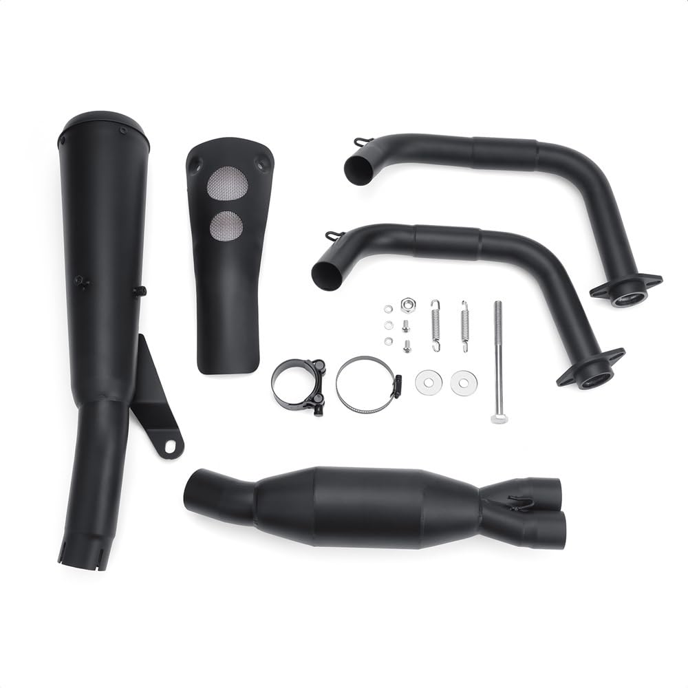 Motorrad Auspuffrohr Motorrad Slip-on Schalldämpfer Auspuff Schalldämpfer Rohr Mit Hitzeschild Kit Für Ka&wasaki 650 VN650 2015-2022 Schalldämpfer Auspuff von HEEGIN