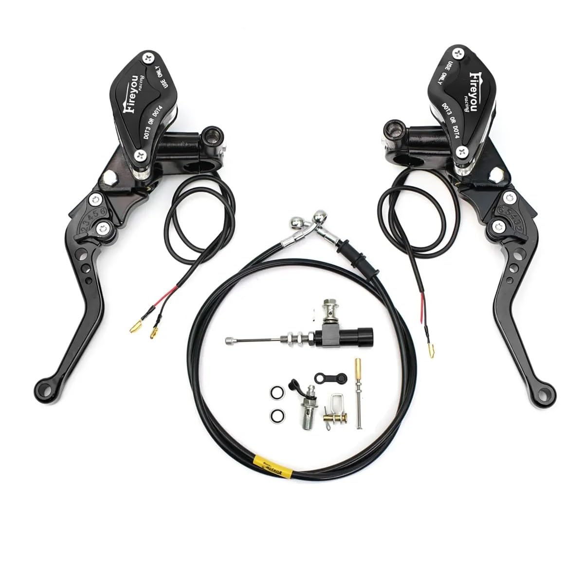 Motorrad Bremse Kupplungshebel Motorrad Hydraulische Kupplung Kit Hauptbremszylinder Öl Schlauch Bremshebel Kit Für Für Yam&aha Für SU&ZUKI Für Ka&wasaki von HEEGIN