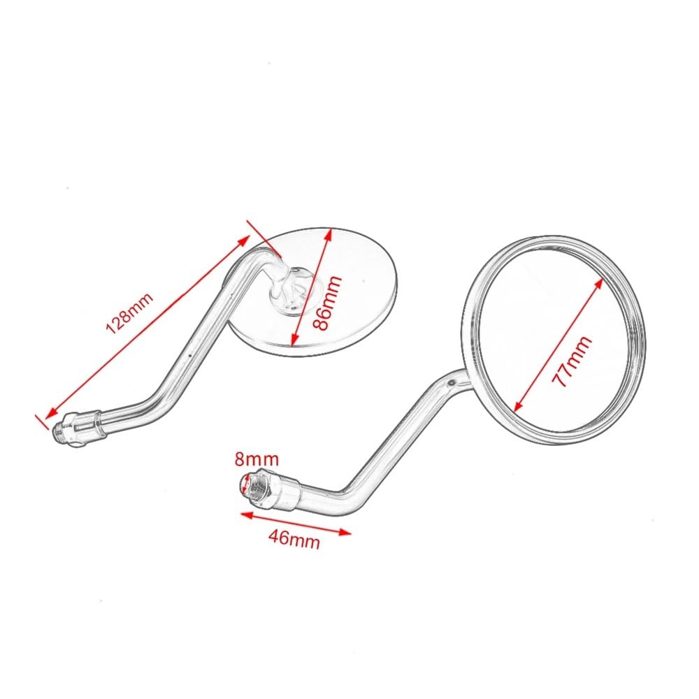 Motorrad Spiegel Motorrad Lenker Rückansicht Seiten Spiegel Motorrad Rearview Außenspiegel Für Ha&rley Für Kaw&asaki Für Yam&aha von HEEGIN