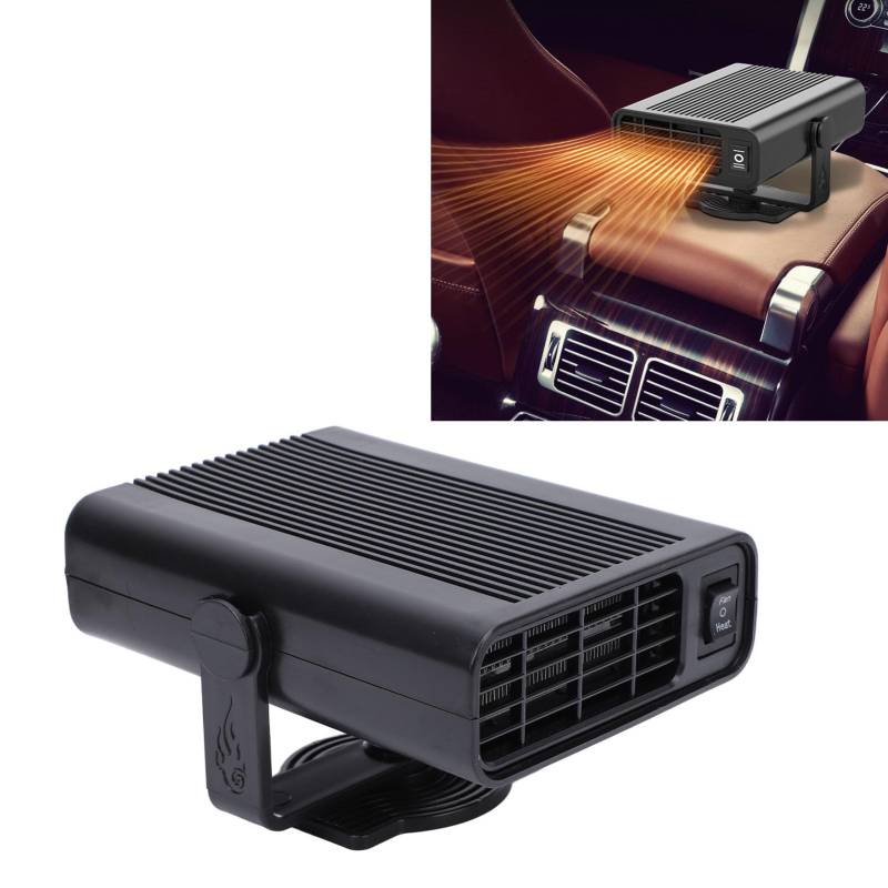 Auto-Heizung, 200 W, Tragbare Auto-Heizung, Defroster-Lüfter, Heizung, Schnelles Aufheizen, Defrost-Defogger mit Plug-in-Zigarettenanzünder, Fenster-Defroster für PKW, SUV, LKW von HEEPDD