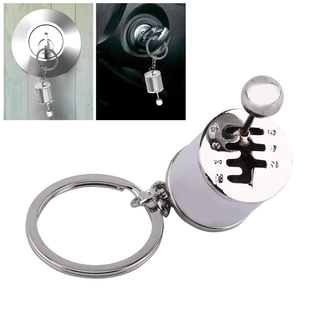 HEEPDD Auto Shifter Schlüsselbund, Kreative Auto Gear Shifter Modell Keychain Multicolor Auto Shift Shaped Metal Alloy Schlüsselanhänger (4,05 x 1,61 x 0,8 Zoll)(Silber) von HEEPDD