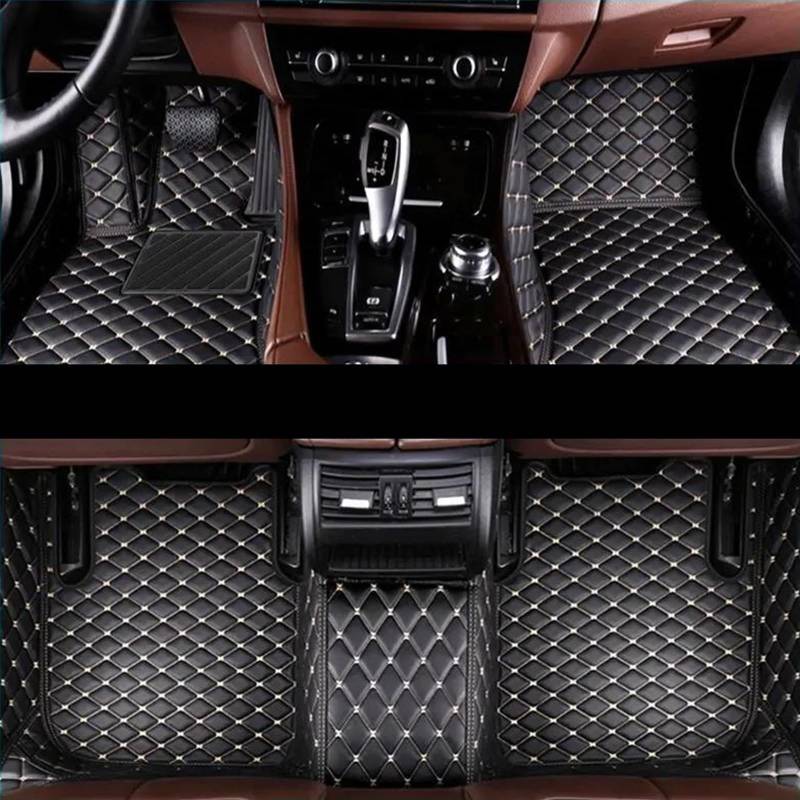 Fußmatten Auto Auto Fußmatten Für Benz B Klasse W247 2020 Benutzerdefinierte Auto Fuß Pads Automobil Teppich Abdeckung Innen Zubehör Gummifußmatten (Color : Black-Beige) von HEFRO