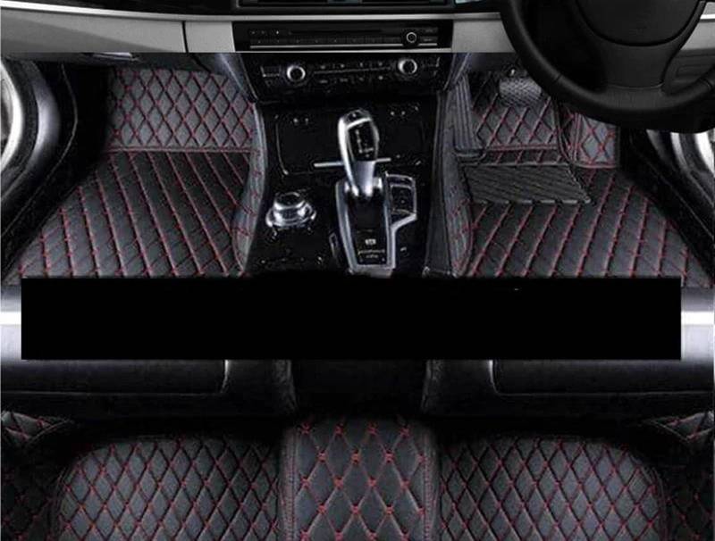 Fußmatten Auto Auto Fußmatten Für VW Für Sharan 7N 7seat 2010-2022 Auto Leder Boden Matte Teppiche Pad Innen Teile Auto Zubehör Gummifußmatten (Color : Schwarz Rot, Größe : RHD) von HEFRO