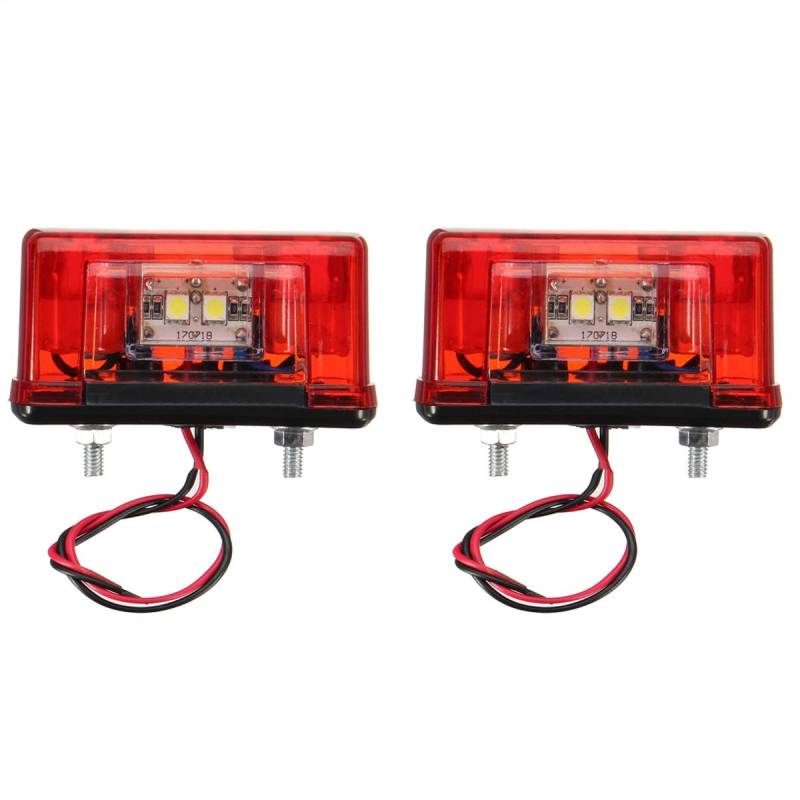 HEHEMM 12v 24v Auto geführtes Kennzeichenleuchte Lampe Universal Auto LKW Anhänger LKW Heckleuchten (2er Pack) von HEHEMM