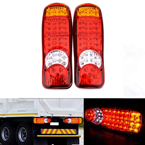 HEHEMM 46 LED Stop Lichter Rückleuchte Schwanz Indikator Nebel Lichter Reverse Auto Ampel Bremslicht Heckleuchte Rücklicht Kontrollleuchte Nebellichter Äußeres Licht für Van Anhänger LKW (2 Stücke) von HEHEMM