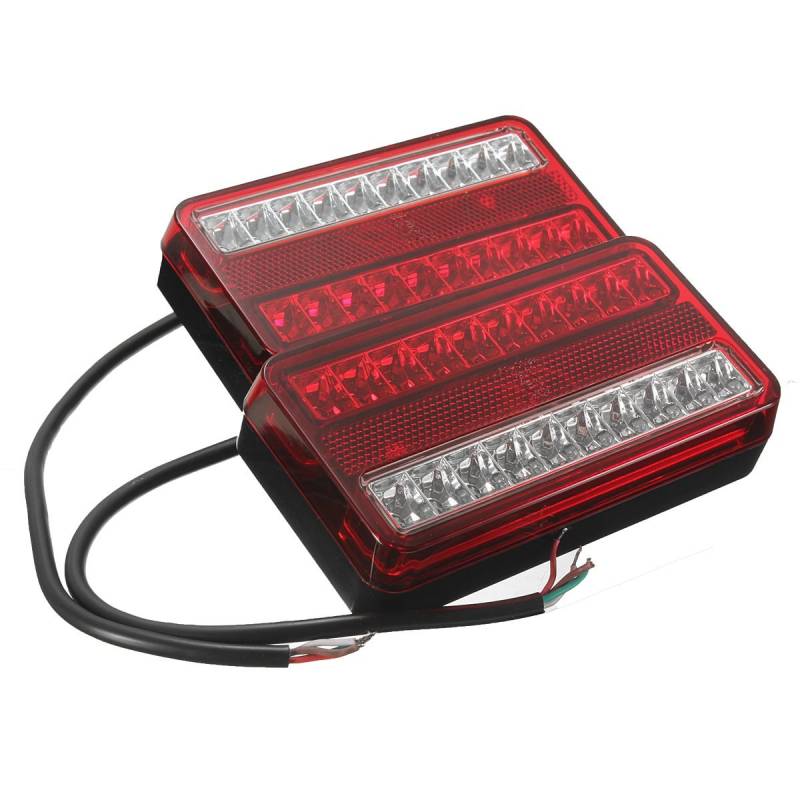 HEHEMM Anhänger Rückleuchten, 20 LED 12V Rücklicht Auto LKW Anhänger Auto Bremslichter Heckleuchte Rücklicht Kontrollleuchte Nebellichter Rückfahrlicht (2 PCS) von HEHEMM