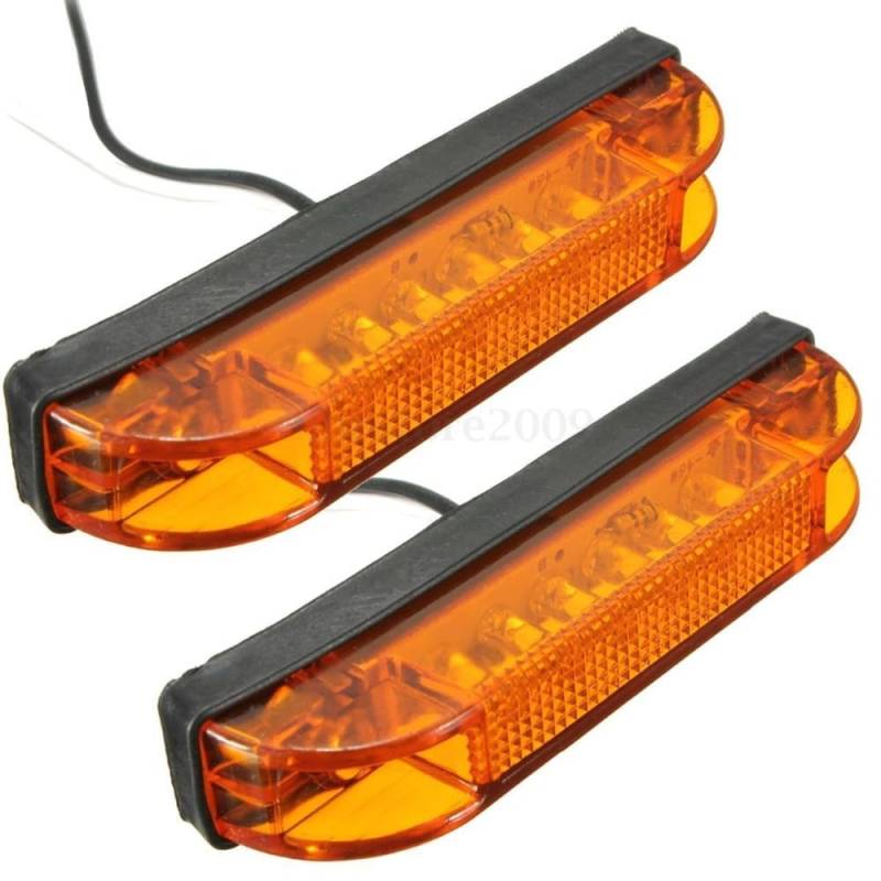 HEHEMM Auto LKW 6 LED Utility LED Side Marker Clearance Light LampTruck Trailer Lorry Stop Rückleuchte Seitenlicht (Gelb) von HEHEMM