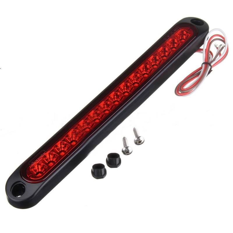 Zusatzbremsleuchten, HEHEMM Stoplicht Rücklicht Led Bremslicht Universal 15 LED Rücklicht für Tray Back Ultra Slim Trailer Truck 10-30V (Rot) von HEHEMM