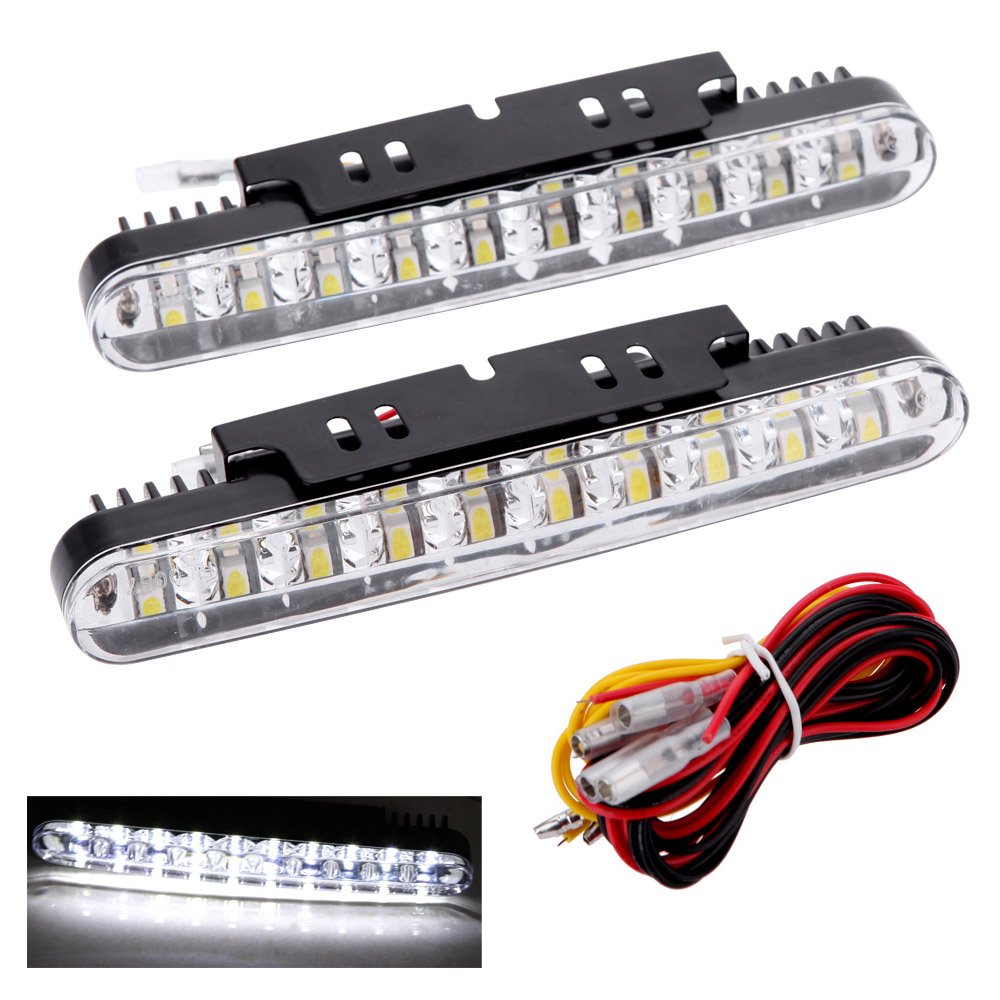 HEHEMM Tagfahrlicht, Running Lights 30 LED 12 V Tageslichtlampe mit Blinkerleuchten DRL TFL mit Frontblinker Set Auto Wasserdicht Nebelleucht Frontblinker (2 Stück) von HEHEMM