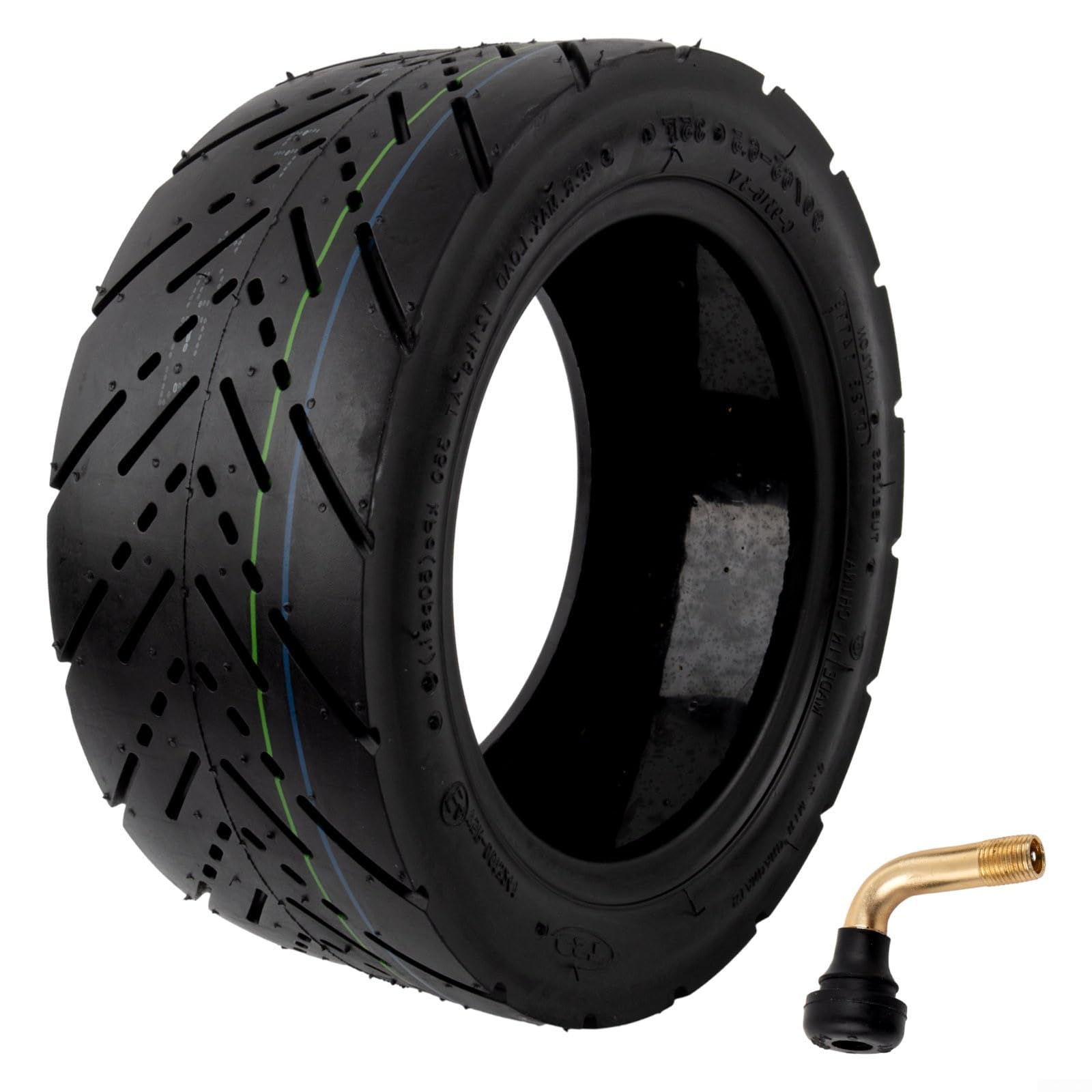 HEIBTENY 11 Zoll 90/65-6,5 Offroad Tubeless Reifen Mit Integriertem Live-Kleber Reparierbar Ersatz Reifen FürZero11x Scooter Elektroroller Zubehör Rutschfeste Vakuumreifen(Tire+nozzle) von HEIBTENY