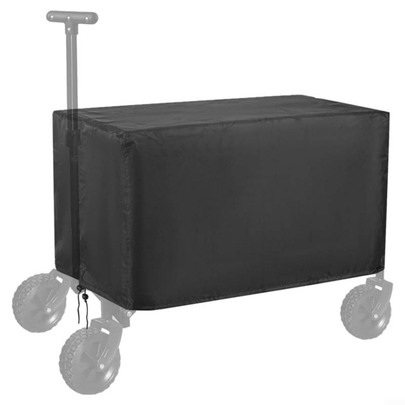 HEIBTENY Camping Anhänger Abdeckung Wasserdicht Faltbar Staubdicht mit Kordelzug Schwarz für Outdoor Picknick Handwagen 97x56x51cm 137x56x61cm (C) von HEIBTENY