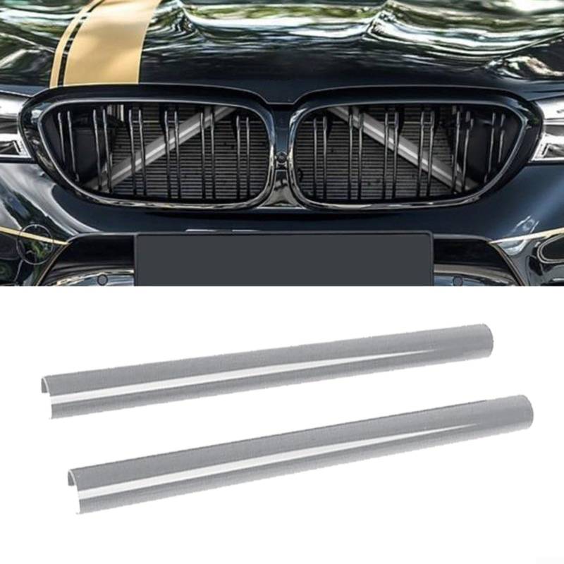 HEIBTENY Frontgrill Zierleisten Dekorative Streifen für BMW E60 E65 E66 ABS Kühlergrill Trim 36cm Schwarz Rot Grau(Gray) von HEIBTENY